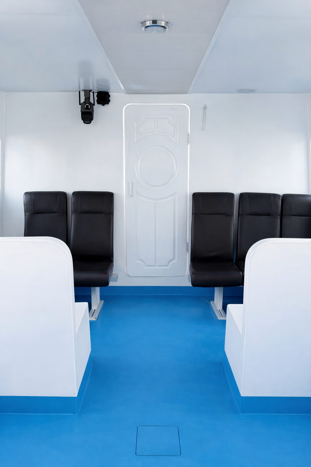 Rear seating area inside the WATERJET.id ferry