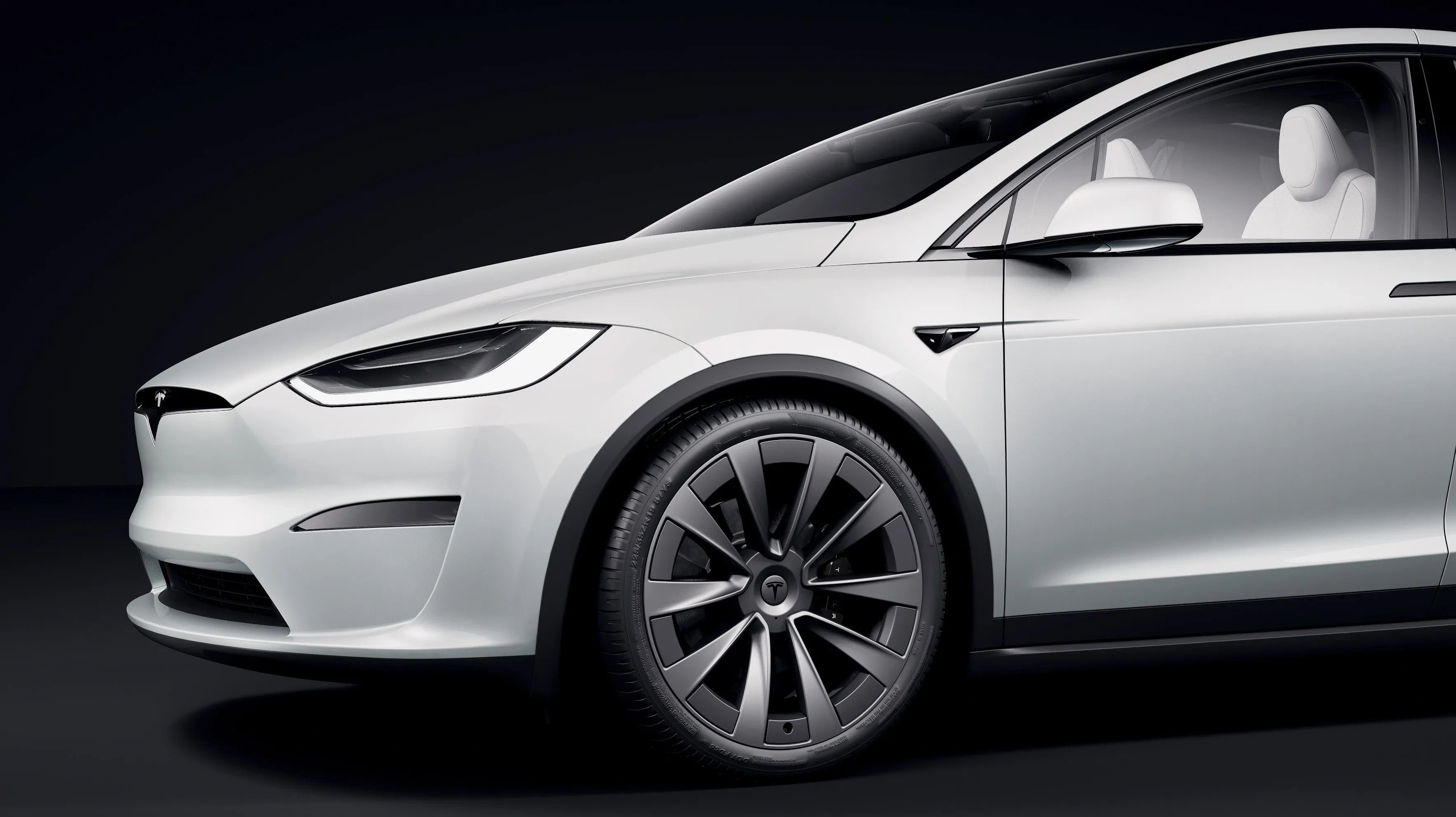 White Model X front-left view